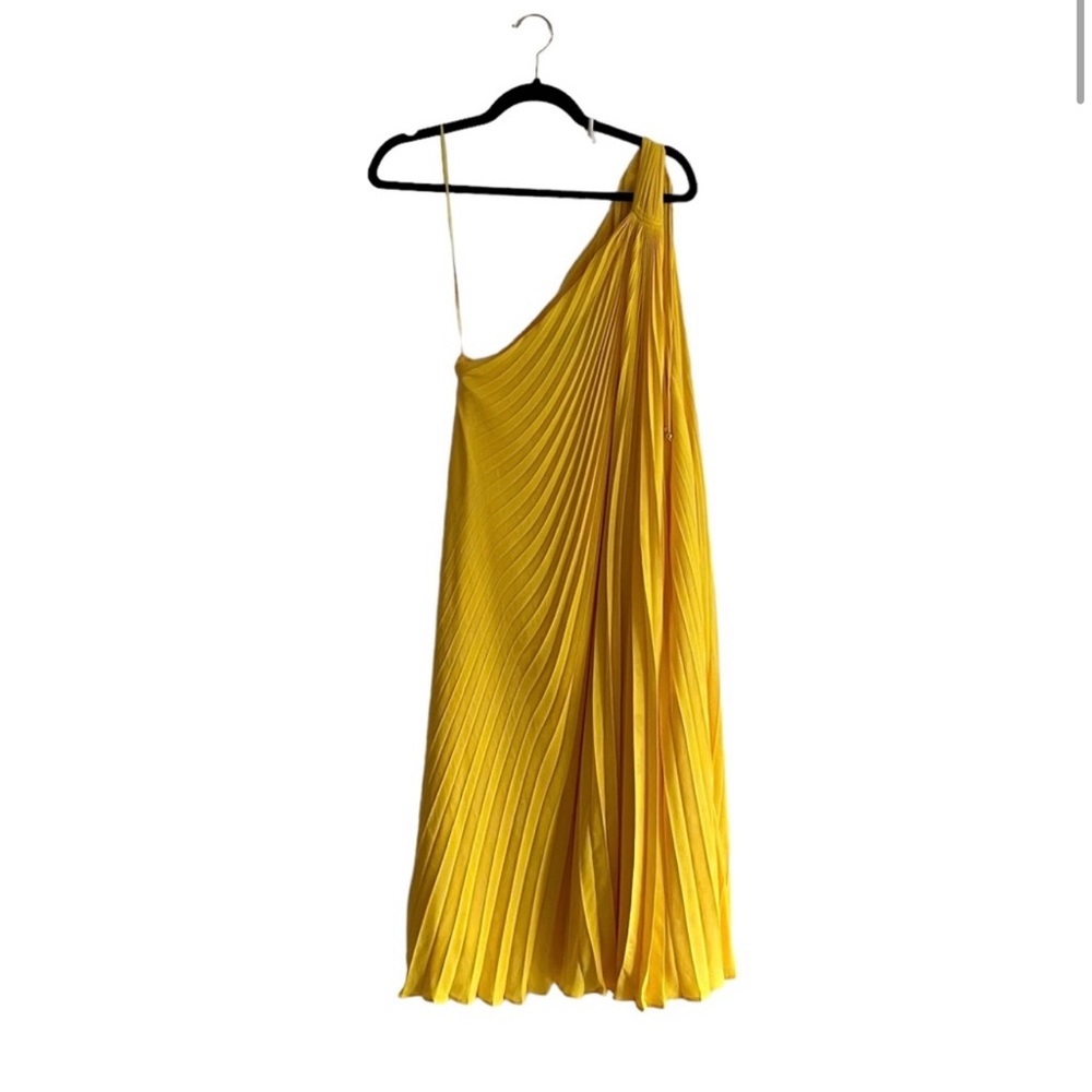Banana Republic Bright Yellow One Shoulder Pleated Dress - Picture 9 of 13